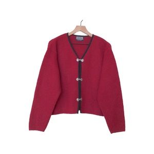 Tenth Mountain.  Red Knit Long Sleeves Cardigan Sweater Size Large